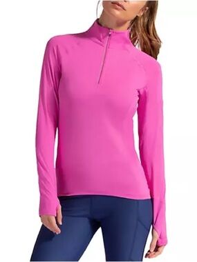 Under Armour Women's Fitted 1/4 Zip Pullover in bright hot pink size SMALL